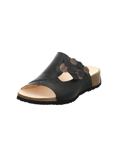 Think Mizzi Damen chromfrei gegerbte nachhaltige Pantolette, SCHWARZ/Kombi 0030, 40 EU von Think!