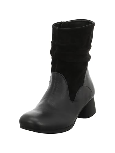 Think NANI Damen chromfrei gegerbte nachhaltige Stiefelette, SCHWARZ/Kombi 0020, 37.5 EU von Think