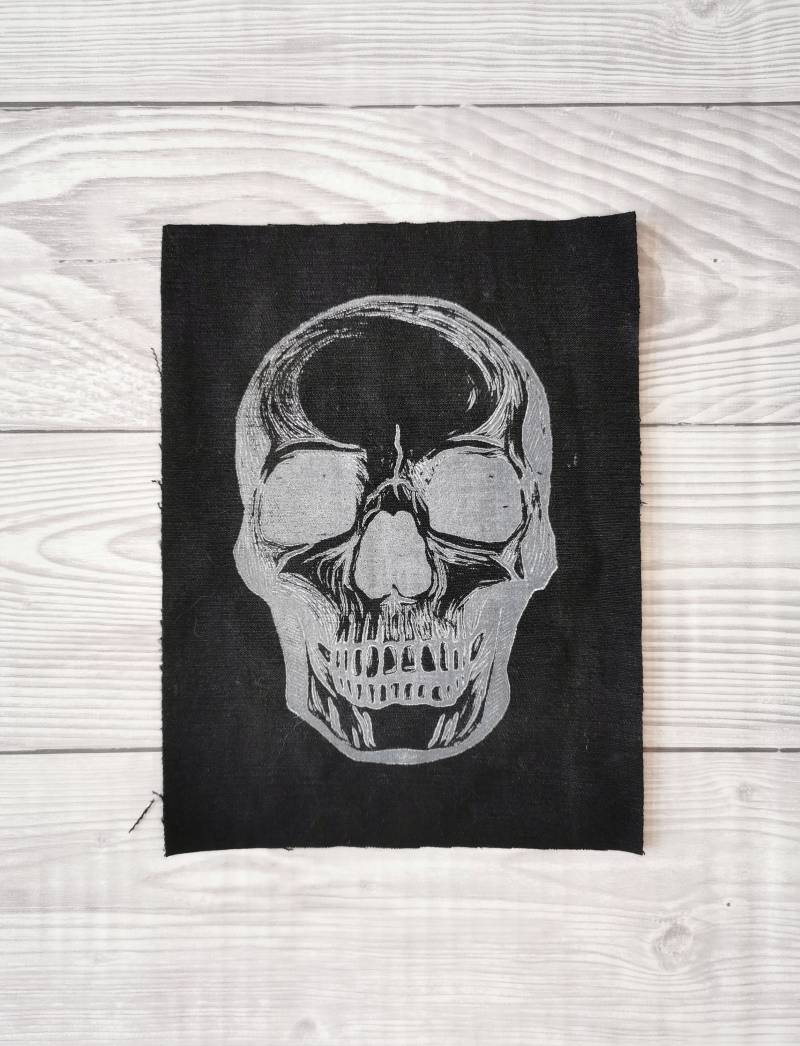 Handgedruckter Totenkopf Aufnäher || Punk Gothic Patch Anatomie von ThinkPariahCreations