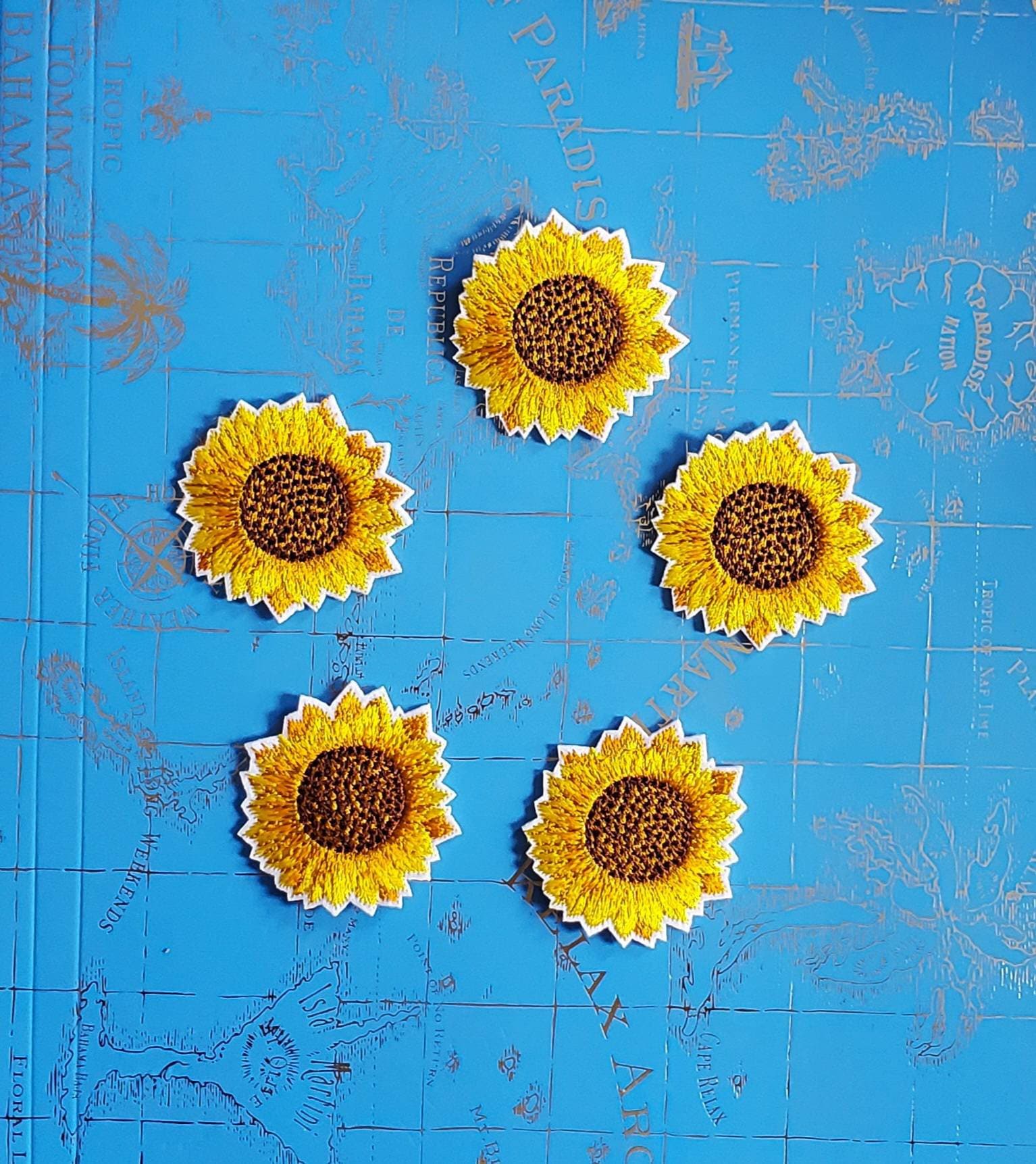 5 Stück Sonnenblumen Gestickte Aufnäher von ThinkPatchCo