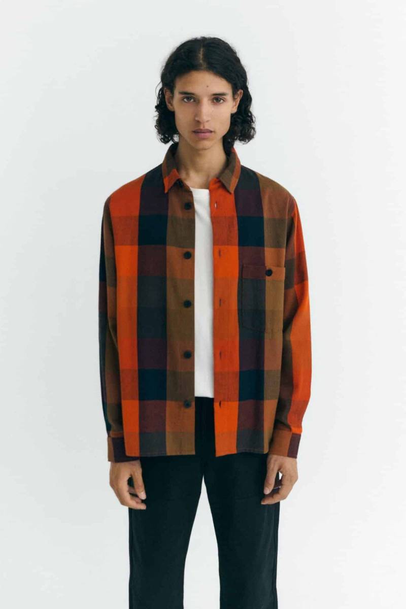 Hemd Theo Checked Orange von Thinking MU