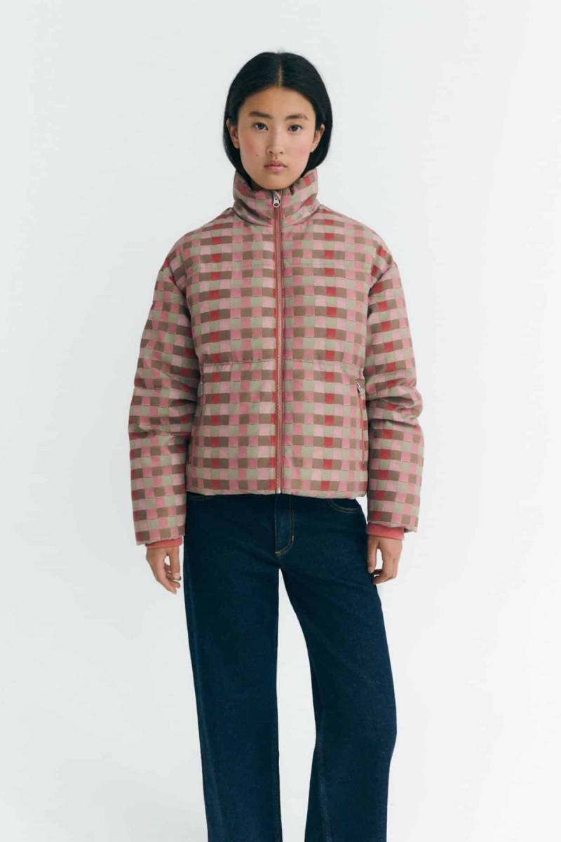 Jacke Gemma Checked Rosa von Thinking MU