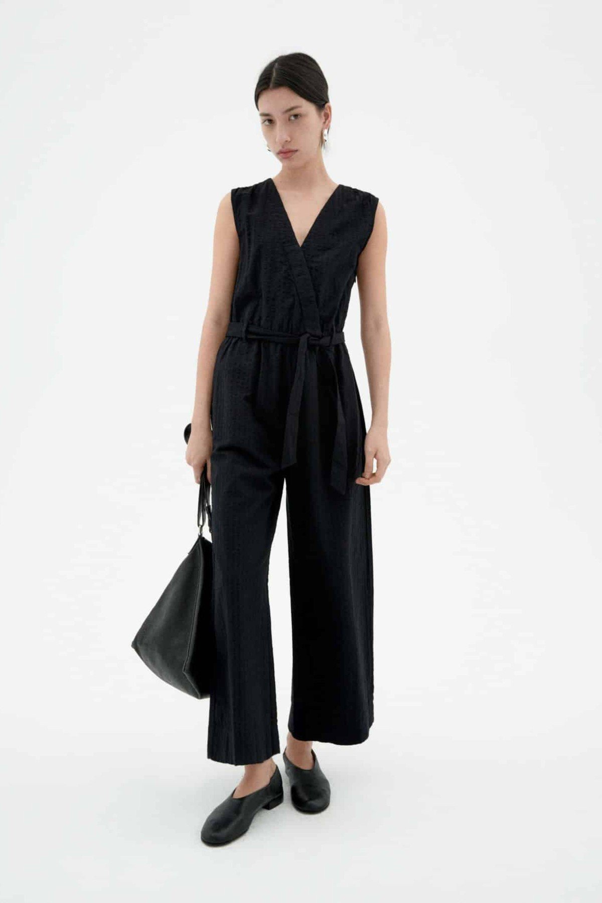 Jumpsuit Winona Seersucker Schwarz von Thinking MU