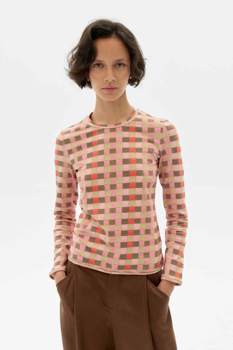 Longsleeve Brisa Checked Rosa von Thinking MU