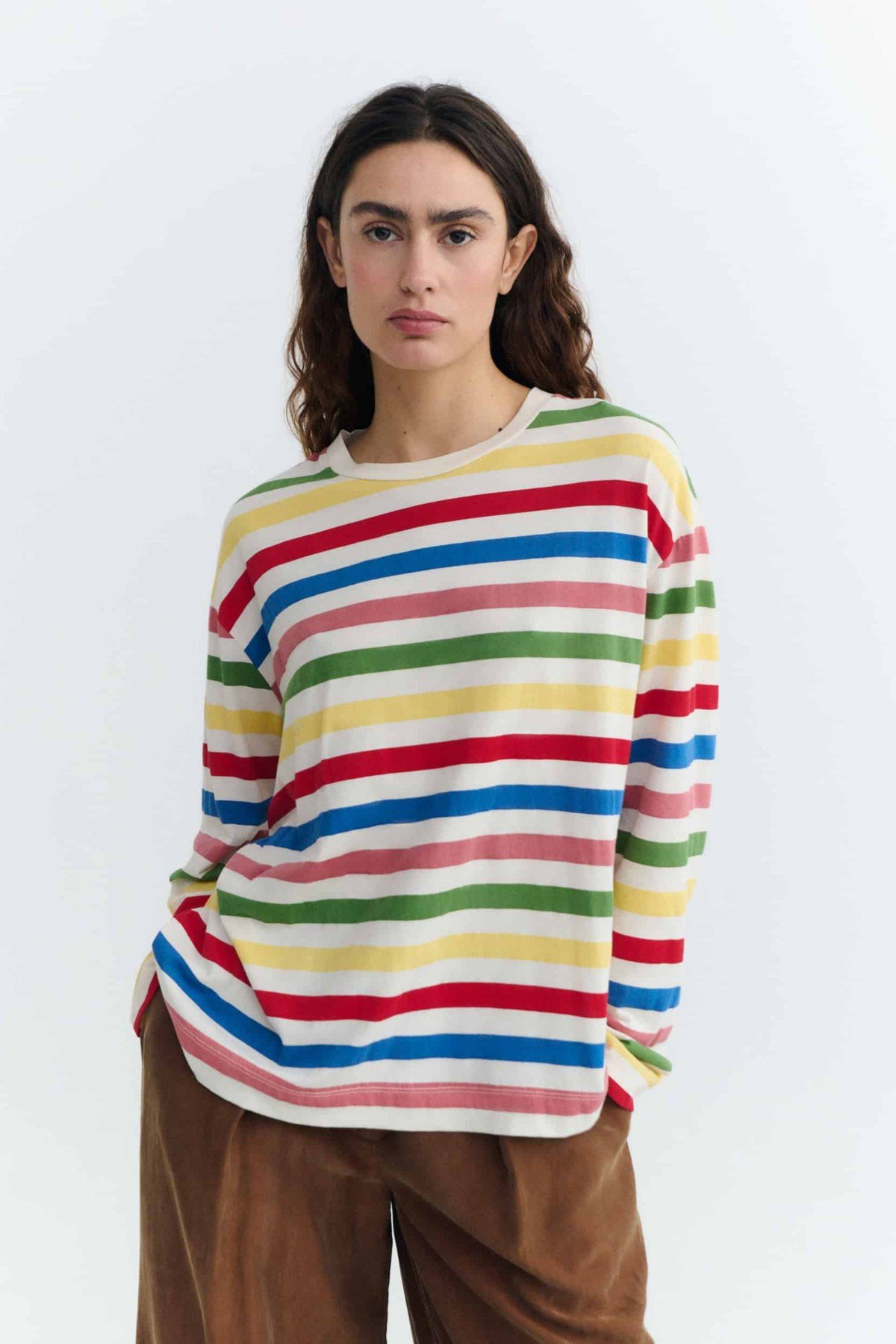 Longsleeve Emily Stripes Colorful Rosa von Thinking MU