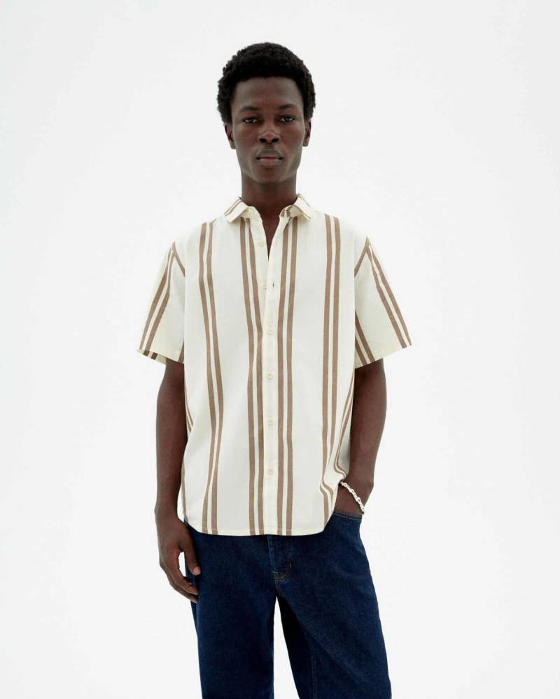 Gestreiftes Kurzarm-Hemd Modell: Tom GOTS von Thinking Mu