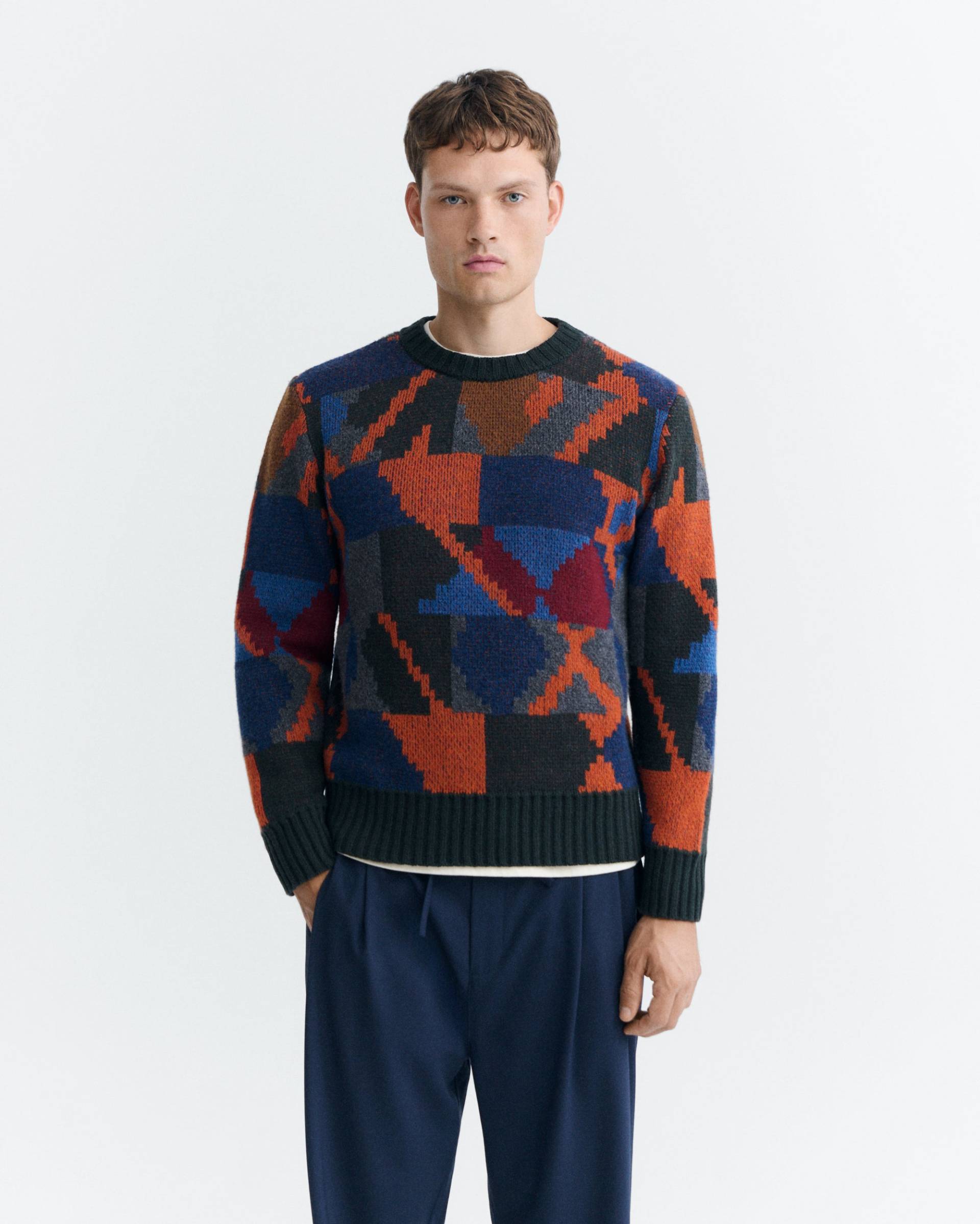 Merino Stickpullover Modell: Matgi von Thinking Mu