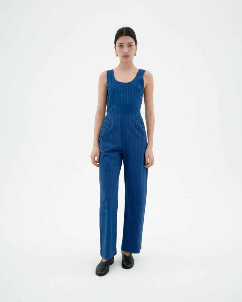 Seersucker Jumpsuit Modell: Rafelesia von Thinking Mu