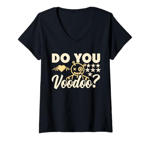 Damen Ich denke an Dich, Machst du Voodoo-Puppenshirt für Damen, Herren, Halloween T-Shirt mit V-Ausschnitt von Thinking of You Voodoo Doll Shirt Tshirt Apparel