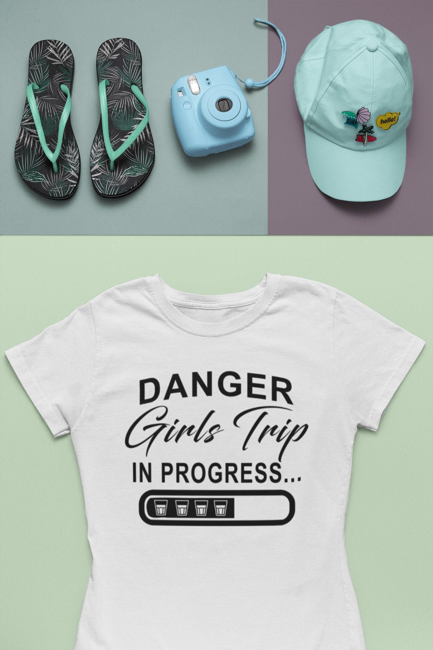 Achtung Mädchen Trip in Fortschritt Shirt. Reise-Hemd. Geschenk Für Sie. Airport Weltreisender. Frauen-Reisegruppen von ThinkingOutLoudTees