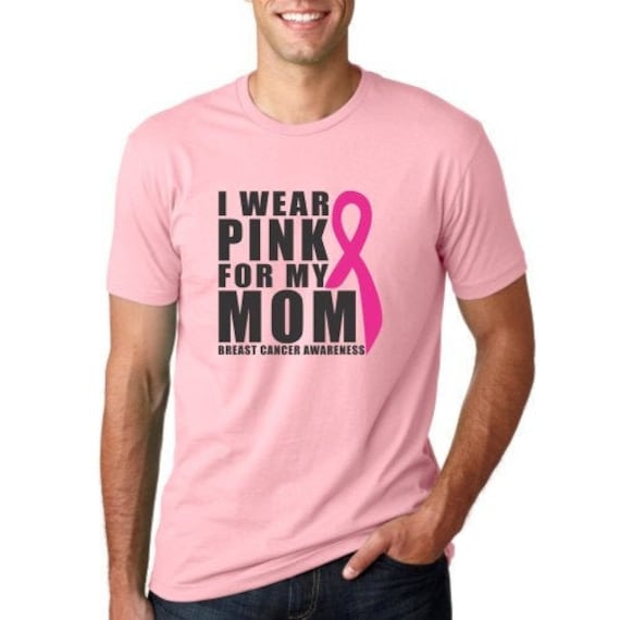 Ich Trage Rosa Für Meine Mutter Brustkrebs Bewusstsein Shirt, Überlebende T-Shirt, Oktober Pink Ribbon Unterstützung Überlebender, Herren Shirts von ThinkingOutLoudTees