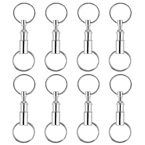 Thinp 8 Stück Schlüsselanhänger Mit Schnellverschluss Abnehmbare Schlüsselanhänger Quick Release Keychain Auseinanderziehbarer Schlüsselring Schlüsselanhänger Mit Doppel Schlüsselring, für Schlüssel von Thinp