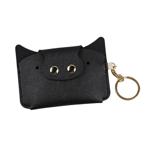 Niedliche Schweine-Geldbörse und Kartenhalter, exquisite Münztasche, kleine Aufbewahrungstasche für Lippenstifte, Münzen, Karten, Bargeld, niedliches Mode-Accessoire (schwarz) von Thinslimer
