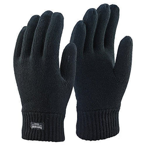 Handschuhe Thinsulate Extrem Thermo Gefüttert Gestrickt Schwarz S M von Thinsulate