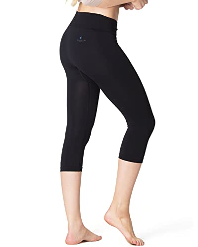 Anti-Cellulite Schlaf-Leggings ALHENA (XS) | Beauty Sleep Legging für Hautpflege in der Nacht | Damen Yoga & Schlaf-Hose 3/4 Capri schwarz | Reduziert Hautunregelmäßigkeiten | Weiche Thermo-Leggins von Third of Life