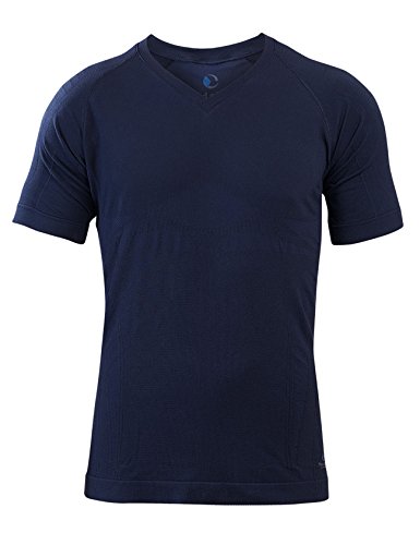 Sleepshirt AVIOR | Herren Schlaf-Shirt | Kurzarm Oberteil | Seamless – ohne störende Nähte | dreimal weicher als Baumwolle | Thermoregulierende und atmungsaktive Funktions-Nachtwäsche (Dunkelblau, M) von Third of Life