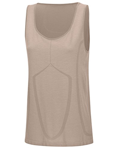 Third of Life Bequemes atmungsaktives Damen Schlafshirt mit Seide | SleepTop Subra ÄRMELLOSES TOP, Seamless – ohne störende Nähte | Nachtwäsche mit Funktion dreimal weicher als Baumwolle (Nude, M) von Third of Life