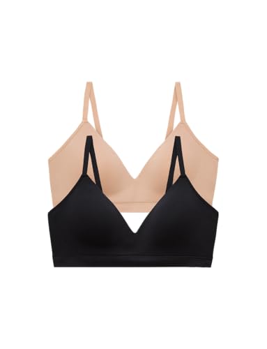 ThirdLove Form Fit Bügelloser BH, bügelfreie BHs mit Unterstützung und Lift, nahtlose, bequeme BHs für Damen, 2 Stück, Schwarz/Taupe, Taupe-Schwarz, 1X von ThirdLove