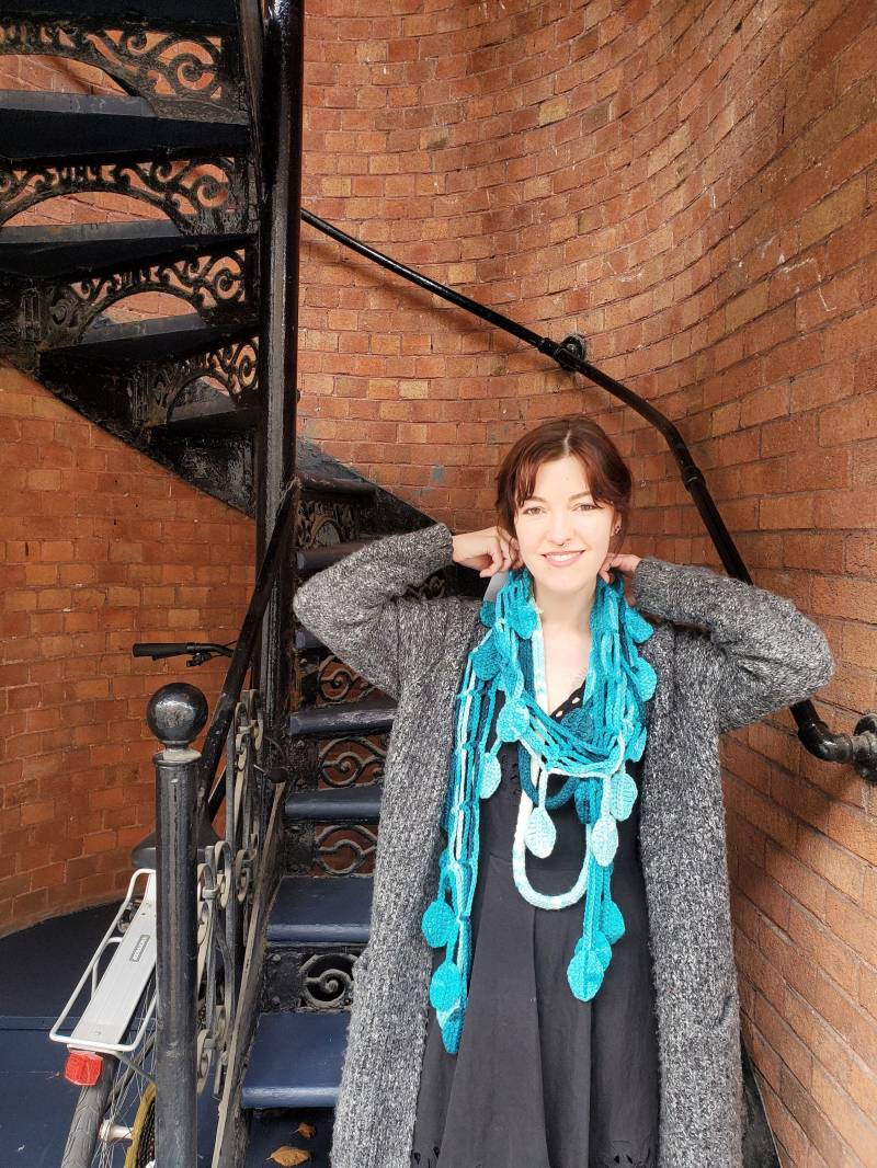 Türkis 2 Stück Schal, Handgemachte Häkeln Gestrickte Halskette, Boho Accessoire von ThirtyOneLeaves