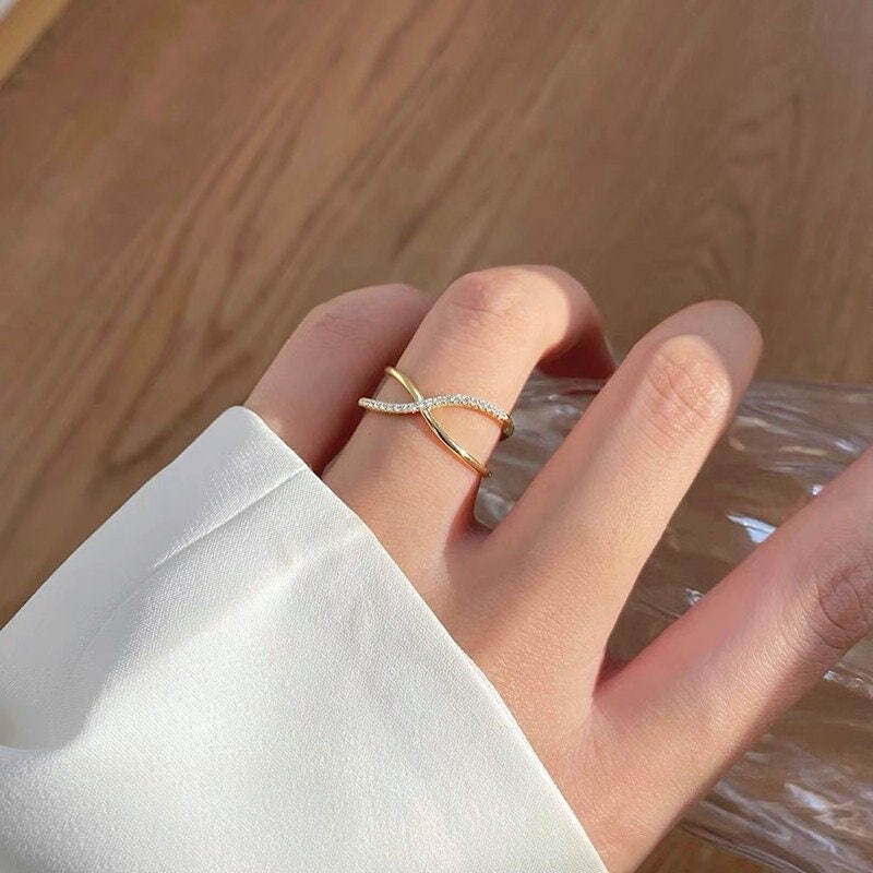 Ring Der Ewigen Liebe Criss Cross Diamant Valentinstag Ring Verstellbar Vergoldeter Aus 925Er Sterlingsilbe Eternal Love Ring Der Ewigen Liebe Criss Cross Diamant Valentinstag Ring Verstellbar Vergoldeter Aus 925Er Sterlingsilbe Eternal Love von ThirtyPercentJewelry