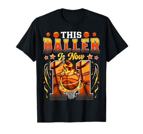Dieser Baller hat jetzt 11 Basketball-Kinder und Jungen Geburtstag T-Shirt Dieser Baller hat jetzt 11 Basketball-Kinder und Jungen Geburtstag T-Shirt von This Baller Is Now 11 Basketball 11th Birthday Tee