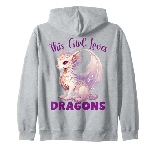 Dieses Mädchen liebt Drachen für drachenliebende Mädchen Kapuzenjacke von This Girl Loves Dragon for Dragon Loving Girls