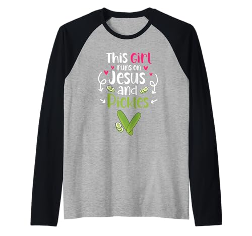 This Girl Runs On Jesus and Pickles Gurke Gemüse Pickl Raglan This Girl Runs On Jesus and Pickles Gurke Gemüse Pickl Raglan von This Girl Runs On Jesus And Pickles