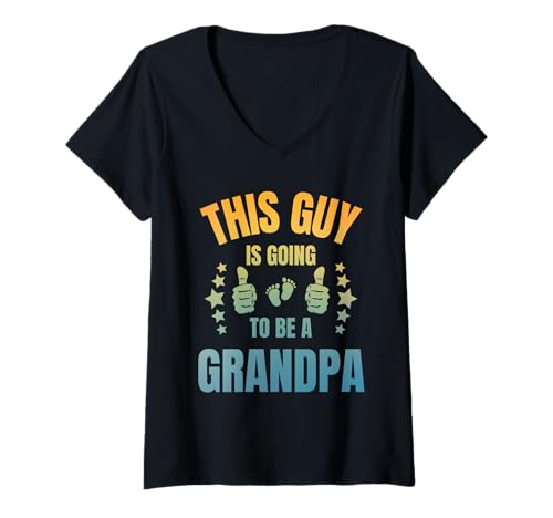 Damen Dieser Typ Wird Opa Lustiger Opa-Vatertag T-Shirt mit V-Ausschnitt Damen Dieser Typ Wird Opa Lustiger Opa-Vatertag T-Shirt mit V-Ausschnitt von This Guy Is Going to Be A Grandpa