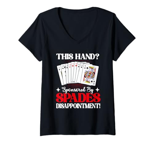 Damen Lustiges Spades Karten Kostüm Spiele Karten Spades Fan T-Shirt mit V-Ausschnitt Damen Lustiges Spades Karten Kostüm Spiele Karten Spades Fan T-Shirt mit V-Ausschnitt von This Hand Sponsored By Spades Disappointment