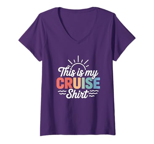 Damen This is My Cruise Ship Funny Vacation Party Boats Outfit T-Shirt mit V-Ausschnitt Damen This is My Cruise Ship Funny Vacation Party Boats Outfit T-Shirt mit V-Ausschnitt von This Is My Cruise Ship Funny Vacation Party Outfit
