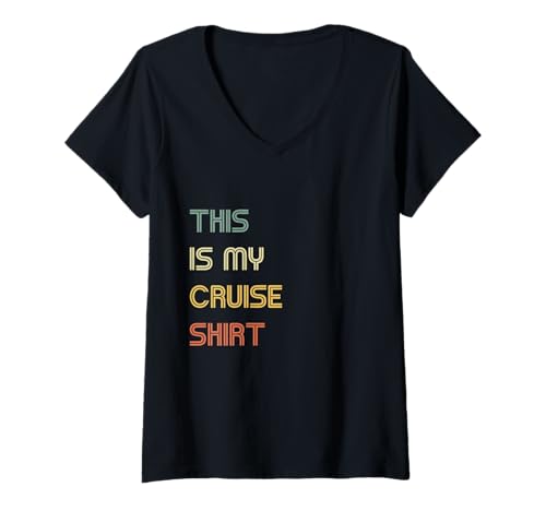 Damen This is My Cruise Ship Funny Vacation Party Boats Outfit T-Shirt mit V-Ausschnitt Damen This is My Cruise Ship Funny Vacation Party Boats Outfit T-Shirt mit V-Ausschnitt von This Is My Cruise Ship Funny Vacation Party Outfit