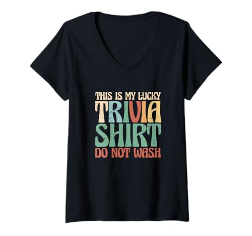 Damen Trivia Nights Quiz-Trivia-Spiele Das ist Mein Lucky Quizspiel T-Shirt mit V-Ausschnitt Damen Trivia Nights Quiz-Trivia-Spiele Das ist Mein Lucky Quizspiel T-Shirt mit V-Ausschnitt von This Is My Lucky Trivia Quiz Maker Gift