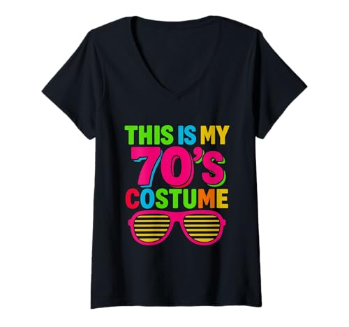 Damen This is My 70s Costume Funny for 80s 90s T-Shirt mit V-Ausschnitt Damen This is My 70s Costume Funny for 80s 90s T-Shirt mit V-Ausschnitt von This Is My Retro 80ss 70s 90s Costume Tee