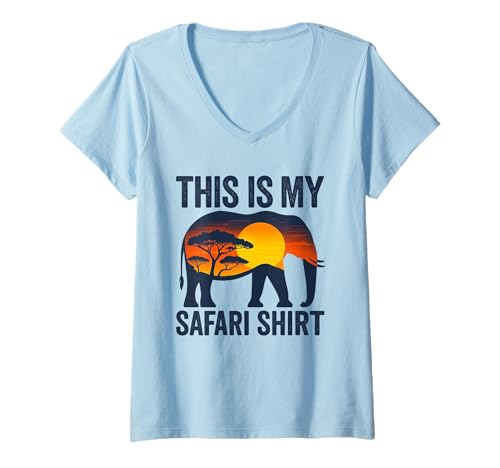 Damen This is My Safari Shirt Cool African Safari Lovers T-Shirt mit V-Ausschnitt von This Is My Safari Shirt Animal Lovers Explorers