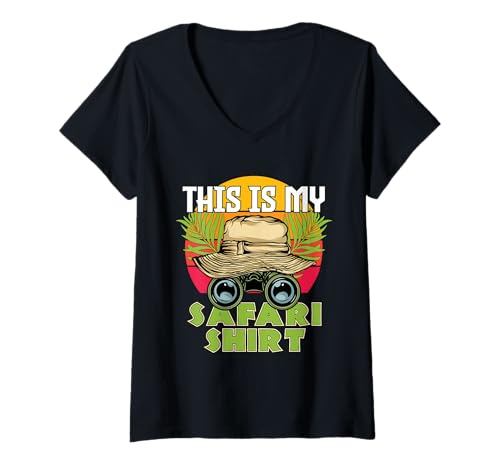Damen This is My Safari Afrika Zoo Animal Lover Animal Elephant T-Shirt mit V-Ausschnitt Damen This is My Safari Afrika Zoo Animal Lover Animal Elephant T-Shirt mit V-Ausschnitt von This Is My Safari