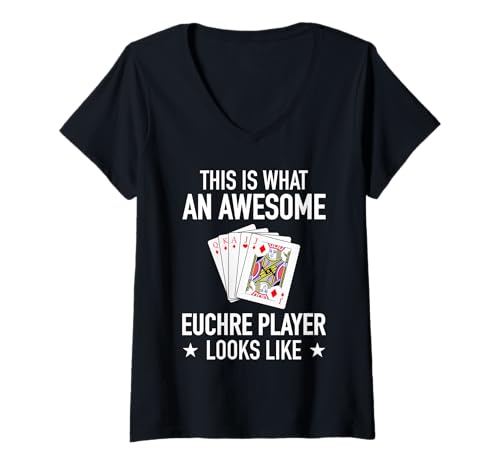 Damen Euchre Bash Design Cooles Kartenspiel Spieleabend T-Shirt mit V-Ausschnitt Damen Euchre Bash Design Cooles Kartenspiel Spieleabend T-Shirt mit V-Ausschnitt von This Is What An Awesome Euchre Player Looks Like