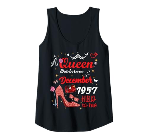 Damen Dezember 1957 Geburtstag Diese Königin wurde im Dezember 1957 geboren Tank Top von This Queen Was Born In December 1957 December
