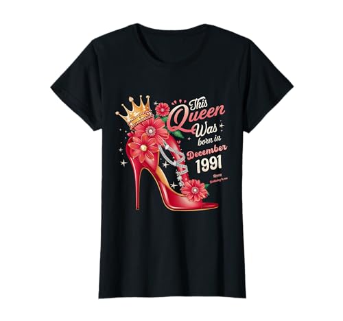 Diese Königin wurde im Dezember 1991 geboren Dezember Geburtstag Frauen T-Shirt Diese Königin wurde im Dezember 1991 geboren Dezember Geburtstag Frauen T-Shirt von This Queen Was Born In December 1991 December