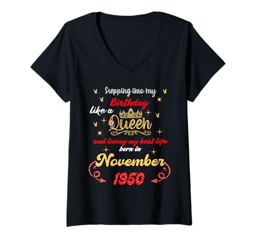 Damen Queen wurde im November 1950 geboren. Kurz vor Meinem Geburtstag T-Shirt mit V-Ausschnitt Damen Queen wurde im November 1950 geboren. Kurz vor Meinem Geburtstag T-Shirt mit V-Ausschnitt von This Queen Was Born In November 1950 Birthday