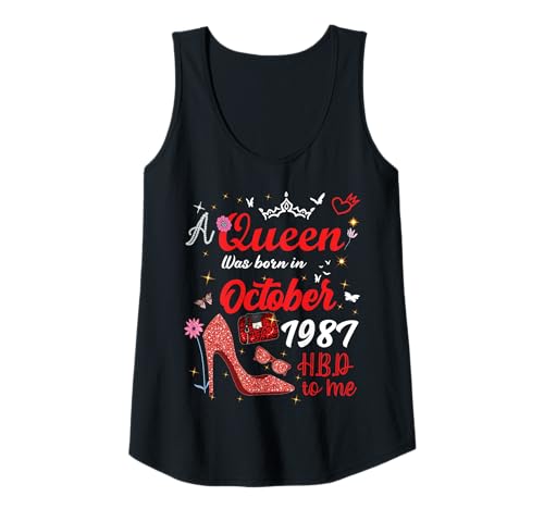 Damen Oktober 1987 Geburtstag Diese Königin wurde im Oktober 1987 geboren Tank Top Damen Oktober 1987 Geburtstag Diese Königin wurde im Oktober 1987 geboren Tank Top von This Queen Was Born In October 1987 October