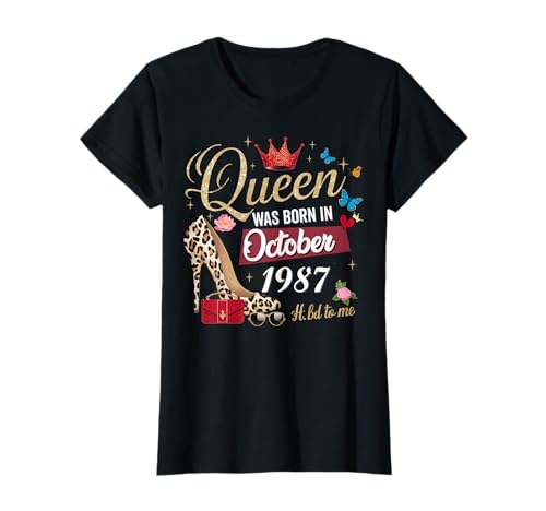 Diese Königin wurde im Oktober 1987 geboren Oktober Geburtstag Frauen T-Shirt Diese Königin wurde im Oktober 1987 geboren Oktober Geburtstag Frauen T-Shirt von This Queen Was Born In October 1987 October