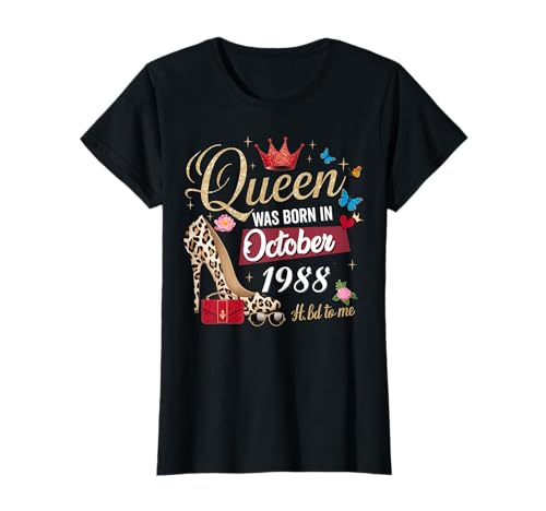 Diese Königin wurde im Oktober 1988 geboren Oktober Geburtstag Frauen T-Shirt Diese Königin wurde im Oktober 1988 geboren Oktober Geburtstag Frauen T-Shirt von This Queen Was Born In October 1988 October