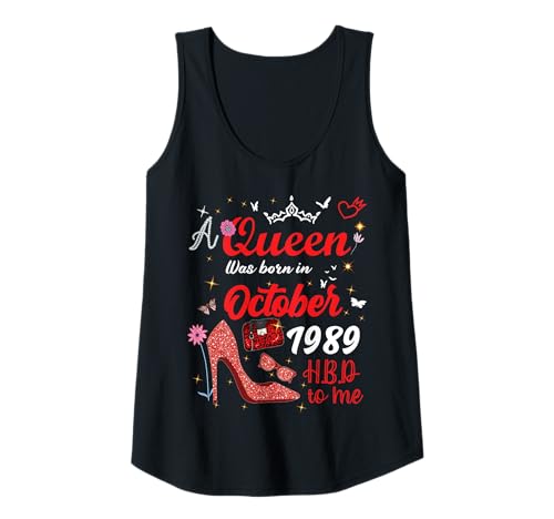 Damen Oktober 1989 Geburtstag Diese Königin wurde im Oktober 1989 geboren Tank Top Damen Oktober 1989 Geburtstag Diese Königin wurde im Oktober 1989 geboren Tank Top von This Queen Was Born In October 1989 October