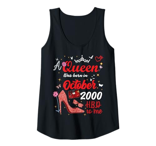 Damen Oktober 2000 Geburtstag Diese Königin wurde im Oktober 2000 geboren Tank Top von This Queen Was Born In October 2000 October