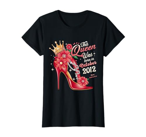 Diese Königin wurde im Oktober 2012 geboren Oktober Geburtstag Frauen T-Shirt von This Queen Was Born In October 2012 October