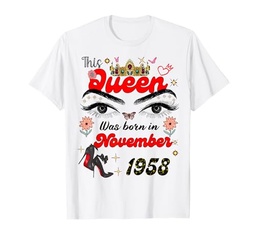 Diese Königin wurde im November 1958 geboren November Geburtstag Frauen T-Shirt von This Queen Was Born On November 1958 November