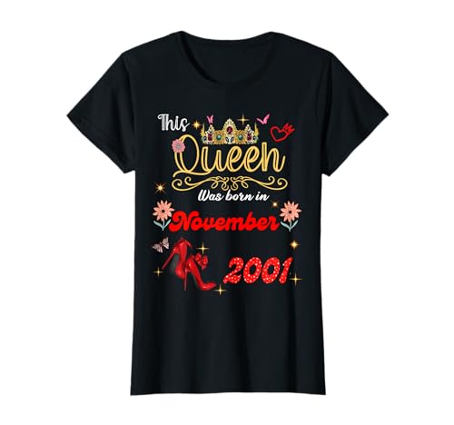 Diese Königin wurde im November 2001 geboren November Geburtstag Frauen T-Shirt Diese Königin wurde im November 2001 geboren November Geburtstag Frauen T-Shirt von This Queen Was Born On November 2001 November