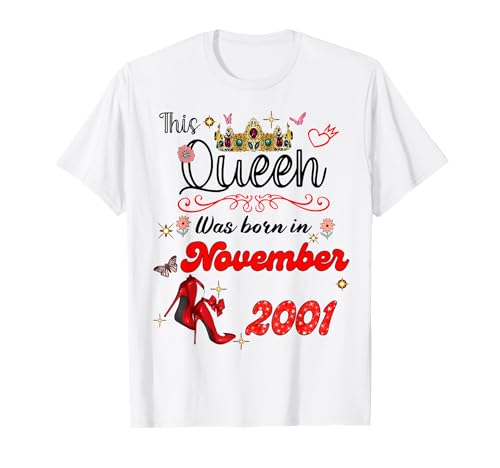 Diese Königin wurde im November 2001 geboren November Geburtstag Frauen T-Shirt Diese Königin wurde im November 2001 geboren November Geburtstag Frauen T-Shirt von This Queen Was Born On November 2001 November