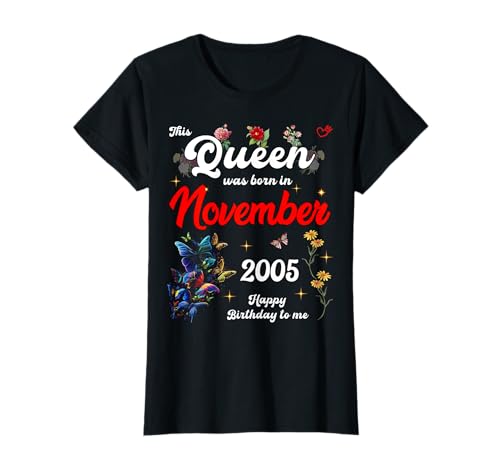 Diese Königin wurde im November 2005 geboren November Geburtstag Frauen T-Shirt von This Queen Was Born On November 2005 November