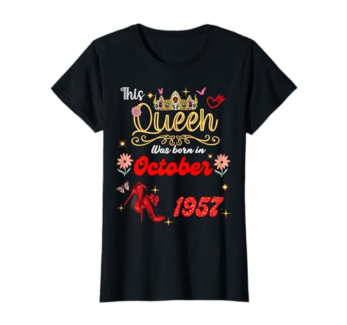 Diese Königin wurde im Oktober 1957 geboren Oktober Geburtstag Frauen T-Shirt Diese Königin wurde im Oktober 1957 geboren Oktober Geburtstag Frauen T-Shirt von This Queen Was Born On October 1957 October